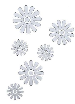 Зеркальный декор акриловый самоклеющийся цветы серебро, 6шт (d) sw-00002519