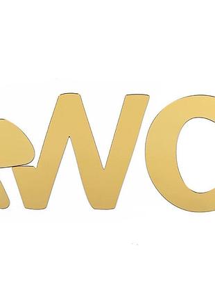 Зеркальный декор акриловый самоклеющийся wc золото, 3шт (d) sw-00002525