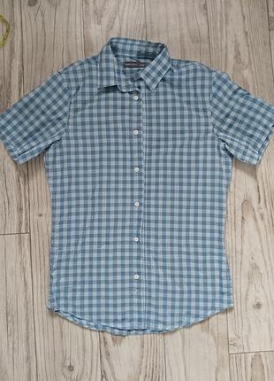 Сорочка чоловіча/підліткова в клітинку блакитна