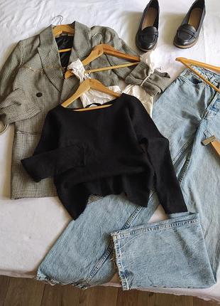 Чорний легкий кашеміровий светр