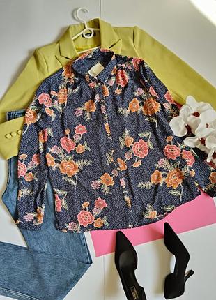 Шикарная женская блузка в горошек с цветами хл 🩷