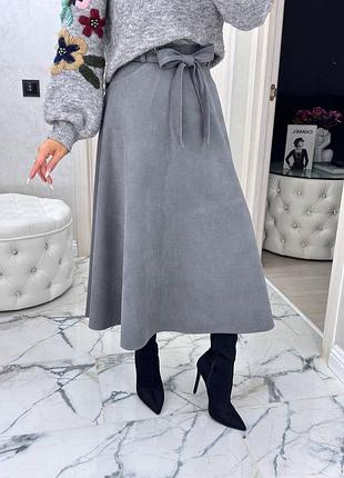 Женская юбка миди замша разные цвета новинки сезона