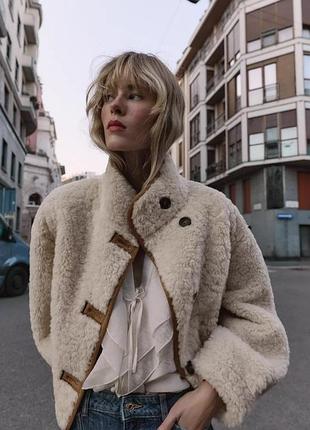 Куртка двостороння бежева zara new
