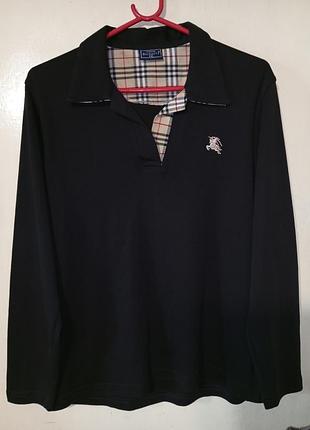 Burberru lonon натуральный 100% коттон трикотажный лонгслив поло xxl