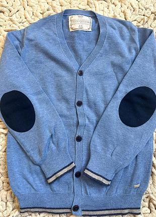 Блакитний бавовняний кардиган zara