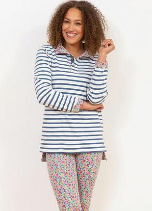 Стильная кофта на флисе в полоску. англия