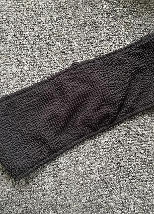 Верх от купальника топ бандо черный в рубчик на завязках calzedonia s