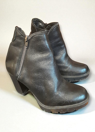 Женские ботинки, осенние трендовые ботильоны, кожаные, прочные, обезрогие ботинки,италия,р.37