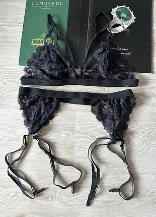 Чёрный комплект белья