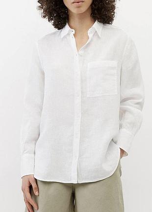 Базова біла котонова сорочка h&m