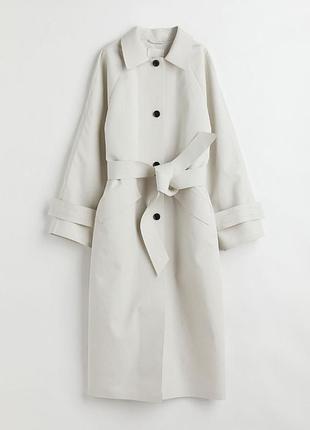 Тренч женский меди светло-серый h&amp;m s