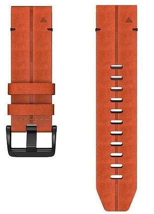 Ремінець для garmin fenix 8 - 51 мм/ fenix 7x pro/ fenix 7x/ fenix 6x/ fenix 5x plus/ fenix 5x/ fenix 3 шкіряний brown 26 мм quick