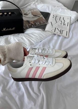 Кроссовки adidas samba white pink beige