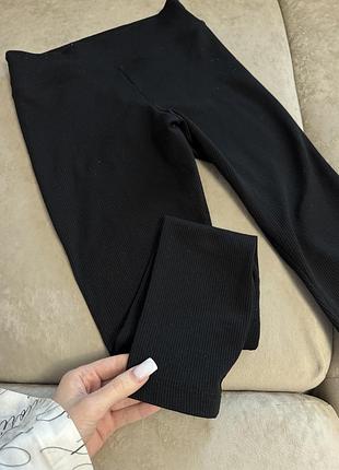 Лосини на флісі, зимові лосини, теплі лосини, чорні лосини, класичні лосини, утеплені лосини, лосини в рубчик