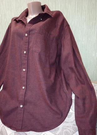 Рубашка в трендовом цвете марсала, бордовый, байечка, фланель🤎🤎🤎
