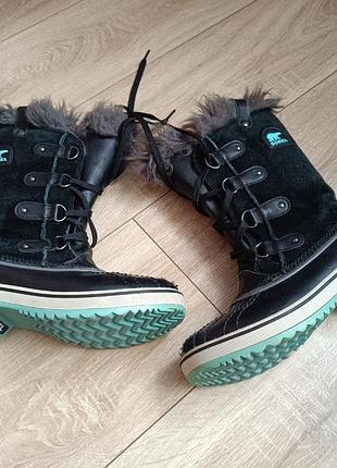 Сапоги ботинки sorel waterproof 37 р термо замш кожа