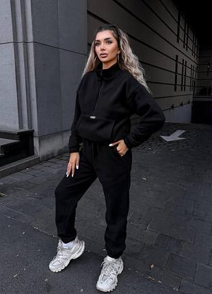 Жіночий повсякденний спортивний теплий костюм двійка штани та кофта тканина двосторонній фліс полар туреччина