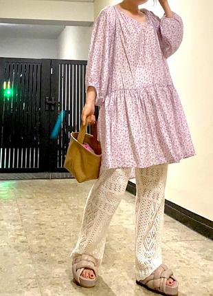 Сиреневое платье туника / вискоза