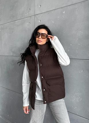 Кашеміровий жилет шоколадного кольору