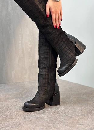 Чоботи високі,натуральна замша☺️