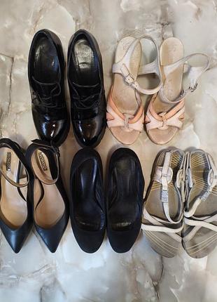 Туфлі-босоніжки, кожа-замш