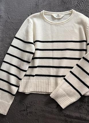 Світер джемпер чорно-білий h&m