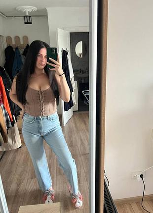 Майка на бретелях топ zara