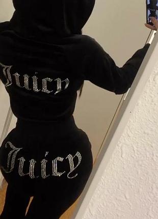 Костюм juicy/ модний жіночий костюм/ велюровий костюм/ велюровий костюм зі стразами juicy