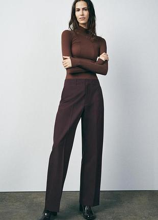 Прямі штани zara розмір 40/ l бургунді
