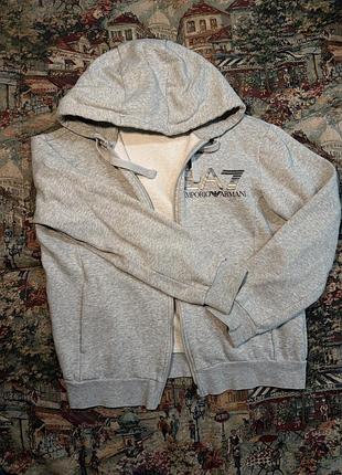 Сіра кофта з капюшоном emporio armani