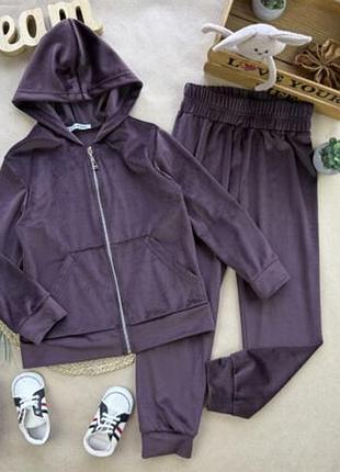 Костюм велюр сливовий 116-140