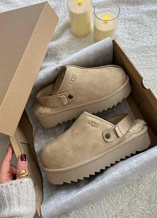 Уггі lanah clog brown beige platform