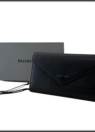 Оригинальный кожаный кошелек balenciaga paper money bifold (371661)