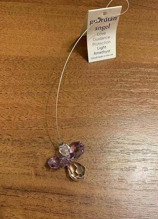 Підвіска/кулон ангелочок/ guardian angel swarovski crystal.
