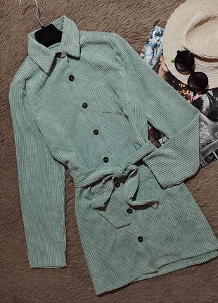 Красивое платье -рубашка вельвет с поясом/платье/туника