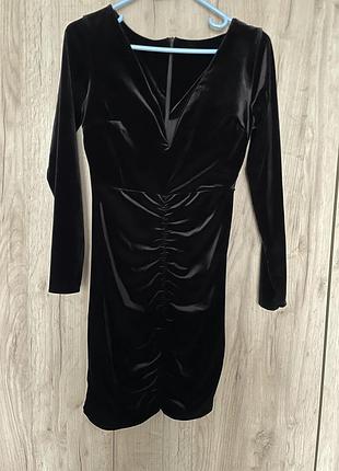 Плаття велюрове чорне