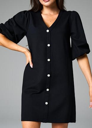Черное мини платье. с красивыми декоративными пуговицами на размер х х хс, будет и на с.