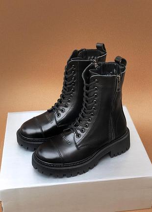 Balenciaga black tractor side-zip boots fur