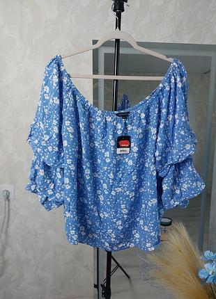 Натуральная блуза с опущенными плечечками