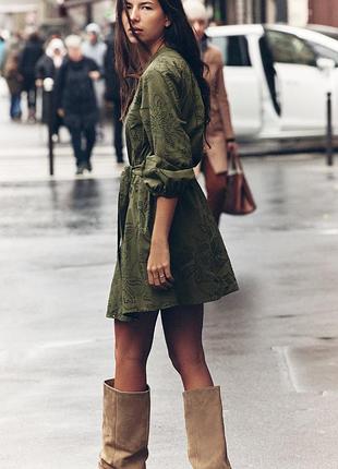 Стильна сукня  хакі 2