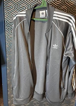 Adidas, сіра кофта, розмір xxl — стильна та зручна