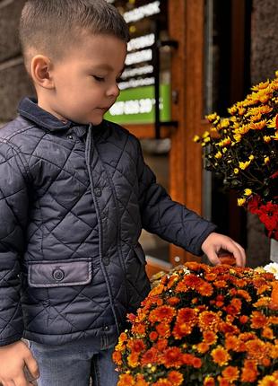 Демісезонна куртка для хлопчика з вільветовим комірчиком