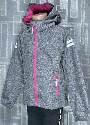 Куртка фліс для дівчинки 8-9 років зріст 134 см дитяча демісезон осінь весна світловідбиваюча
