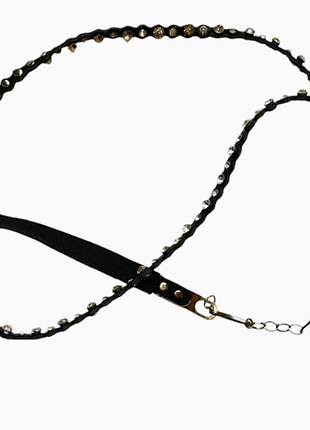 Ремень с украшениями камушками узкий