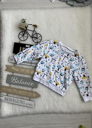 Білий світшот з автотранспортом 86 розмір