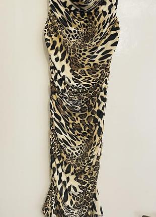 Сукня леопардова з драпіровками