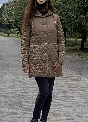 Утеплена стьобана куртка-пальто massimo dutti