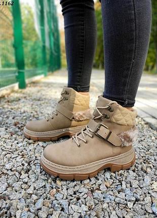 Зимові жіночі черевики беж, водонепроникні