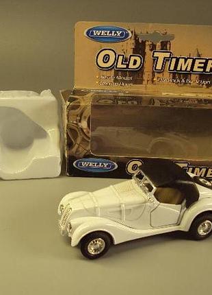 Машинка old timer bmw 328 welly 1/43 с родной коробкой китай высота 4,5 см, длина 11,5 см №10810