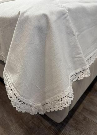 Двоспальне простирадло з мереживом, 100% бавовна, простинь 236. х 284